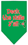 Christmas Pet and Dog Bandana Screen Printed, "Deck The Halls Y'all"