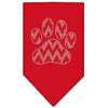 Christmas Pet and Dog Bandana Rhinestone, "Candy Cane Chevron Paw"