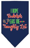 Christmas Pet and Dog Bandana Screen Printed, "Hope Rudolph Eats The Naughty List"