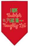 Christmas Pet and Dog Bandana Screen Printed, "Hope Rudolph Eats The Naughty List"