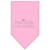 Christmas Pet and Dog Bandana Rhinestone, "Dear Santa, I Can Explain"