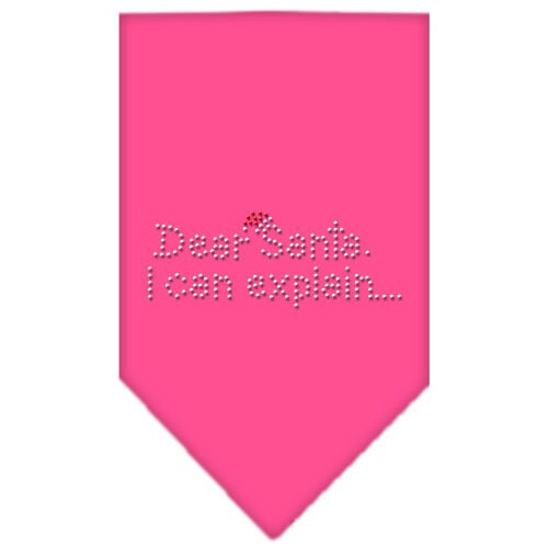 Christmas Pet and Dog Bandana Rhinestone, "Dear Santa, I Can Explain"