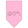 Christmas Pet and Dog Bandana Rhinestone, "Peace, Love & Candy Canes"