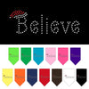 Christmas Pet and Dog Bandana Rhinestone, "Believe"