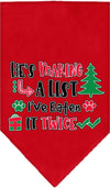 Christmas Pet and Dog Bandana Screen Printed, "He's Making A List, I've Eaten It Twice"