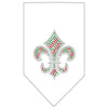 Christmas Pet and Dog Bandana Rhinestone, "Christmas Fleur De Lis"