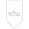 Christmas Pet and Dog Bandana Rhinestone, "Dear Santa, I Can Explain"