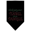 Christmas Pet and Dog Bandana Rhinestone, "Don't Get Your Tinsel In A Tangle"