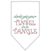 Christmas Pet and Dog Bandana Rhinestone, "Don't Get Your Tinsel In A Tangle"