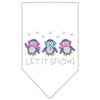 Christmas Pet and Dog Bandana Rhinestone, "Let It Snow Penguins"