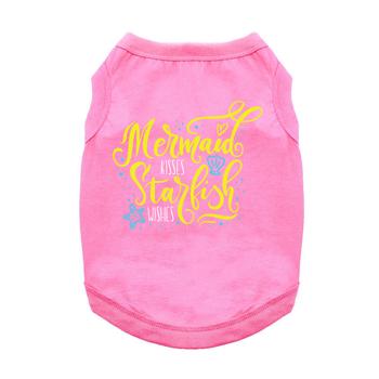Mermaid Kisses Starfish Wishes Dog Shirt - Carnation Pink