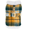 Sherpa-Lined Dog Harness Coat - Yellow Plaid