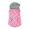 Weekender Dog Sweatshirt Hoodie - Pink & White Plaid